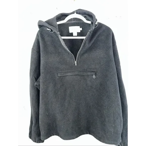 Vintage J. Crew Style Oarsman Anorak Jacket Men’s Large Black 1/4 Zip Pullover